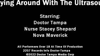 Dr Tampa Probes Nova Maverick's Shaved Pussy with Ultrasound in Hospital Latex