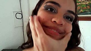 Brunette Stepsister Sucks Huge Cock Like Perverted Slut. Latina Taboo Blowjob in Español Porno
