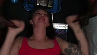 Blowbang Throat Fuck Choke Fest: BBC Homeboys Dominate Curvy Redhead Stepmom At Phone Booth