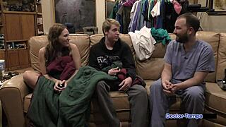 Dr Tampa Probes Nova Maverick's Shaved Pussy with Ultrasound in Hospital Latex