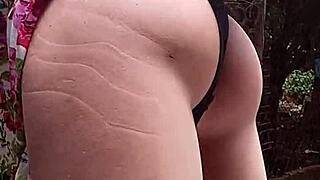 Street girl grabs sex toy cock for first suck and fuck