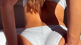 this latina hottie wakes me with her perfect big tits bouncing in reverse cowgirl, cumshot bliss on her ass