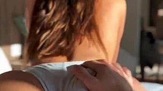 this latina hottie wakes me with her perfect big tits bouncing in reverse cowgirl, cumshot bliss on her ass