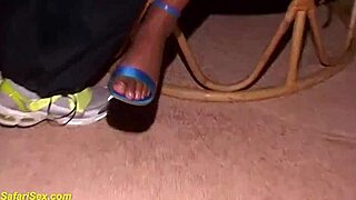 Busty african milf teases big cock in first fetish play