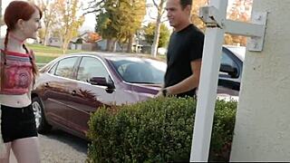 petite shaved ginger teen krystal orchid bares tits and cock