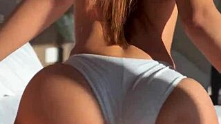 this latina hottie wakes me with her perfect big tits bouncing in reverse cowgirl, cumshot bliss on her ass