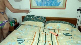 Stepmom craves cock at beach rams two huge dildos deep inside