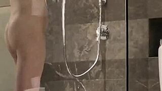 ponytailed japanese student showers cute feet and small tits