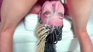 upside-down latina's sloppy throat drowned in rough saliva facefuck!