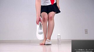 i rub lotion on her soft japanese soles moaning erotically loud