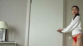 step sister catches guy stroking then rides his cock in tight pussy