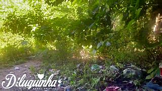 guy fucks naughty tattooed girl outdoors public pussy squirt almost caught by homeless