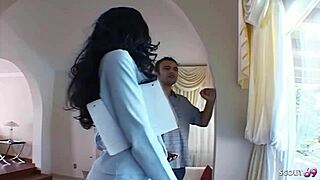 Nyomi Banxxx Tricked into Hard MMF 3some with Two Huge White Cocks