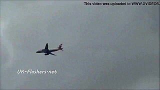 Kacie flashes pussy fingering hard on car seat outdoors