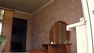 chubby neighbor milf spreads wide unaware of peeking eyes on her fat ass