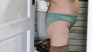 granny strips out of lingerie for titty fuck blowjob and huge cumshot blast