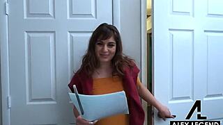 Lucky Alex Legend creampies big pussy Russian tutor Fallon West's hairy milf hole