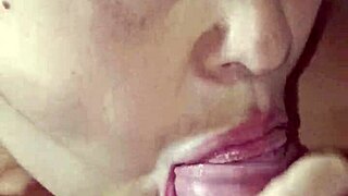 omg this korean wife is sucking that cock so deep in close-up cum in mouth handjob action 😘🍆💦 