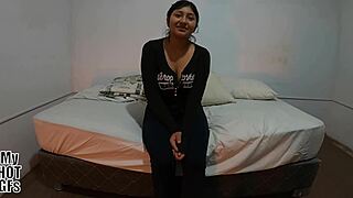 petite latina teen kiomi bares shaved pussy in raw casting interview