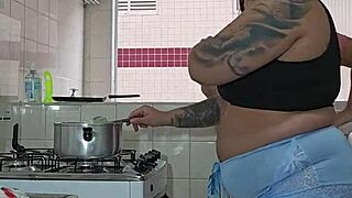 Bbws fat exhibitionist flashes juicy curves then dives mouth-first into dripping pussy after strawberry foreplay