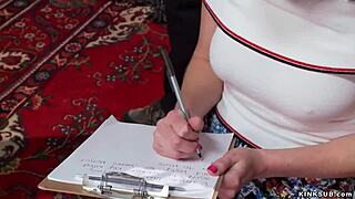 Bound Busty Slut Takes Rough Gangbang with Bondage Choking Deepthroat