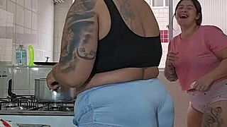 Bbws fat exhibitionist flashes juicy curves then dives mouth-first into dripping pussy after strawberry foreplay