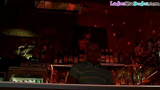 picture this: strapon dommes corner a sissy in the bar for total humiliation takeover