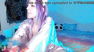 back in 2019 this cute emo blonde girlfriend streamed her first horny masturbation session with vibrator on cam part 1 