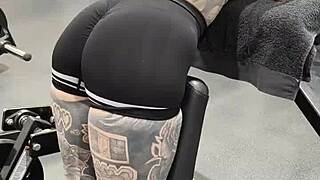 Milf Gym Life in Tight Leggings Shows Off Huge Tits and Ass
