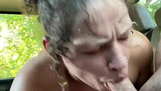 pretty hooker teases cock suck then spits hot cum