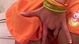 lil lexy spreads legs fingers tight teen pussy in kitchen solo