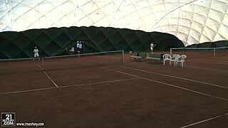 Anissa Kate bends over tennis court for deep anal pounding! 🍑💦