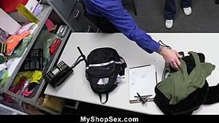 Hey teen shoplifter, suck that officer's cock bent over or no way out of trouble – myshopsex!