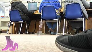 i'm obsessed with my wife's sneaky library shoeplay in nylon socks flats