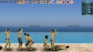 Ouch! Japanese Femdom Ball Kicking Game Action Explodes!