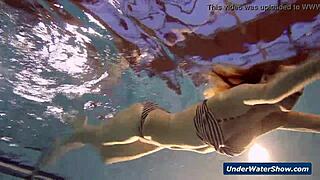 these horny czech blondes rip bikinis off each other stripping nude in pool and beach underwater fun