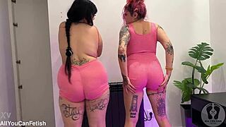 Huge Boobs Jump Wildly with Belly Shake and Ass Worship!