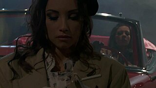 Celeste Star LICKS Linsey McKenzie on vintage car roof passionately