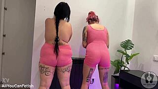 Huge Boobs Jump Wildly with Belly Shake and Ass Worship!