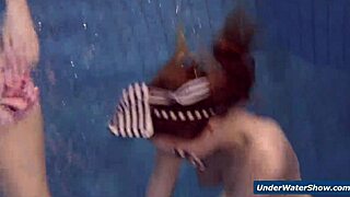 these horny czech blondes rip bikinis off each other stripping nude in pool and beach underwater fun