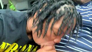 i'm givin public head on that big black monster cock outdoors... deepthroat heaven!