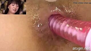 sweet japanese teen shoves vibrator deep in ass chasing wild orgasm close-up