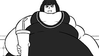 pretty muscular bodybuilder bryn shows off huge sexy belly gain