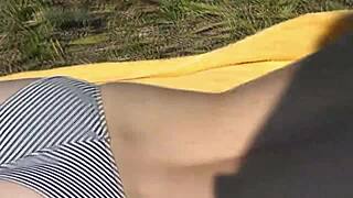 dude on beach spots hot naked blonde pulls out cock jerks off cums watching her sunbathe pov exhibitionist orgasm 🔥🏖️