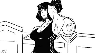 pretty muscular bodybuilder bryn shows off huge sexy belly gain