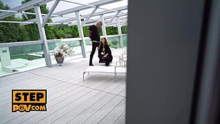 choking on stepdaughter kitana lure's tight ass while she rides pov deep and hard