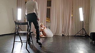 flexible blonde ballerina gets her tight pussy wrecked by huge cock at concert