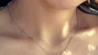 mature model strolls beach in suggestive pose