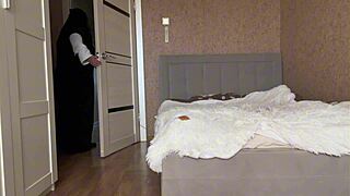 My sexy arab stepmom's pantyhose legs consoled my aching cock so good