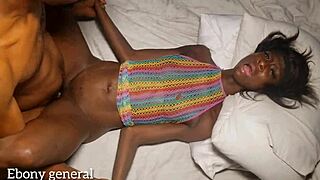 SKINNY BLACK GIRL BEGS EBONY GENERAL NOT TO GO TOO DEEP